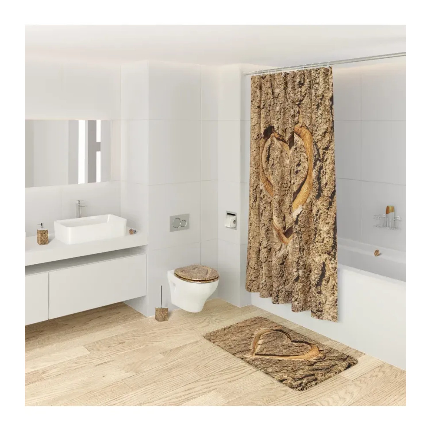 Sanilo WC-Bürste True Love im Badezimmer mit Herz-Motiv.
