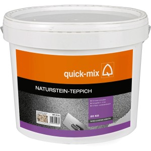 Eimer Quick-Mix Naturstein-Teppich Marmorkiesel Grau, 20 kg, für Wand und Boden im Innen- und Außenbereich.