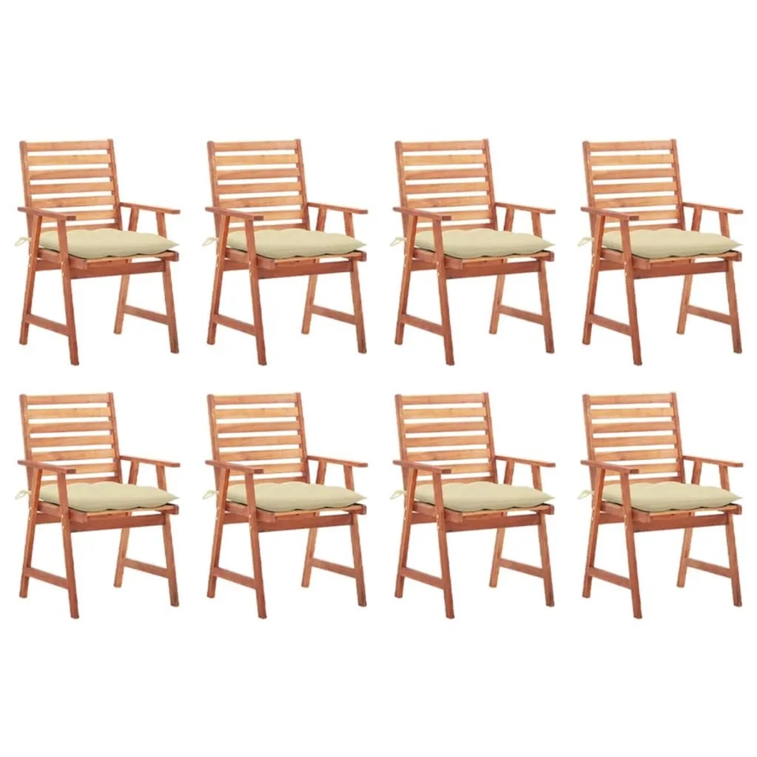 vidaXL Garten-Essstühle 8 Stk mit Kissen Massivholz Akazie 3078391