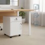 Relaxdays Rollcontainer Holzwerkstoff Weiß Abschließbar 57 cm x 40 cm x 40 cm_2