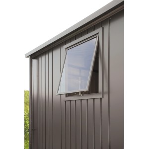 Biohort Seitenwandelement mit Fenster in Quarzgrau-Metallic für Gartenhäuser.