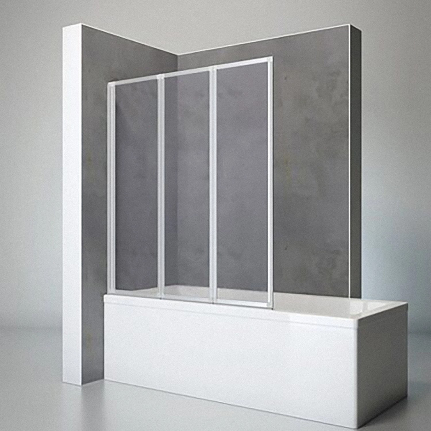 Schulte Badewannenaufsatz 3tlg. einfaltbar Alu-Natur Kunstglas HxB 140x127cm