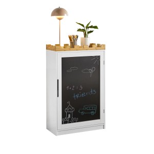 Weißes SoBuy Kinderregal KMB43-W mit Tafel und Schloss-Design. Ideal für Kinderzimmer.