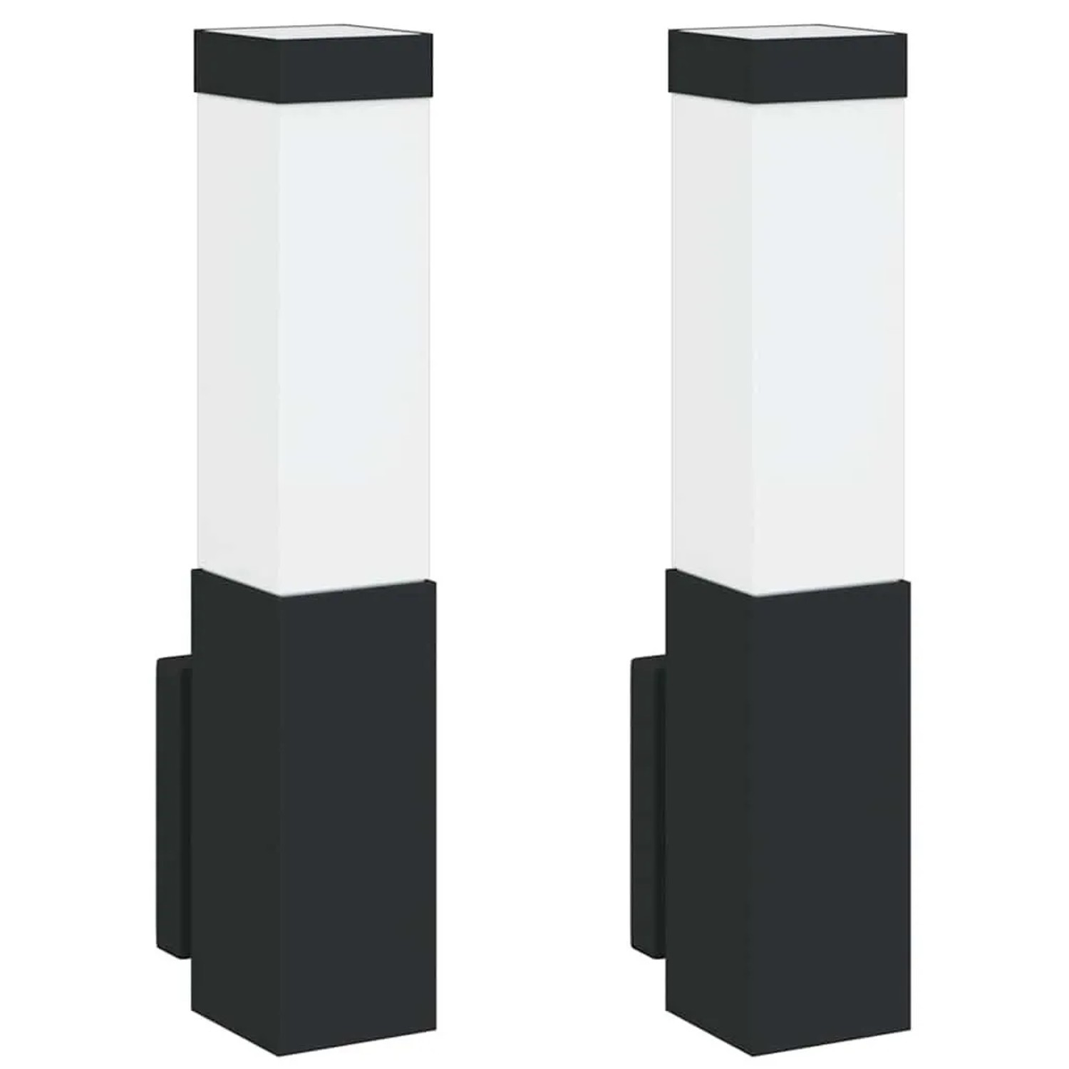 vidaXL Außenwandleuchte 2 Stk Schwarz 10,5 x 6 x 33 cm 4005964