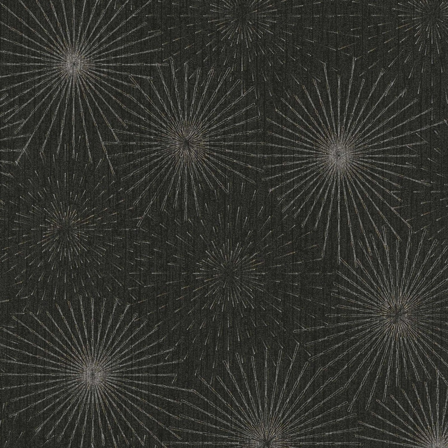 Bricoflor Art Déco Tapete Schwarz Vliestapete mit Metallic Effekt 20er Jahre Tapete mit Strahlen Muster Ideal für Schlaf...