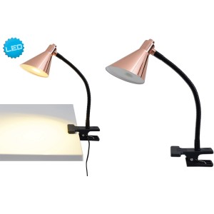 Näve LED-Klemmleuchte Sudschuk in Kupfer, flexible Schreibtischlampe mit Klemme.