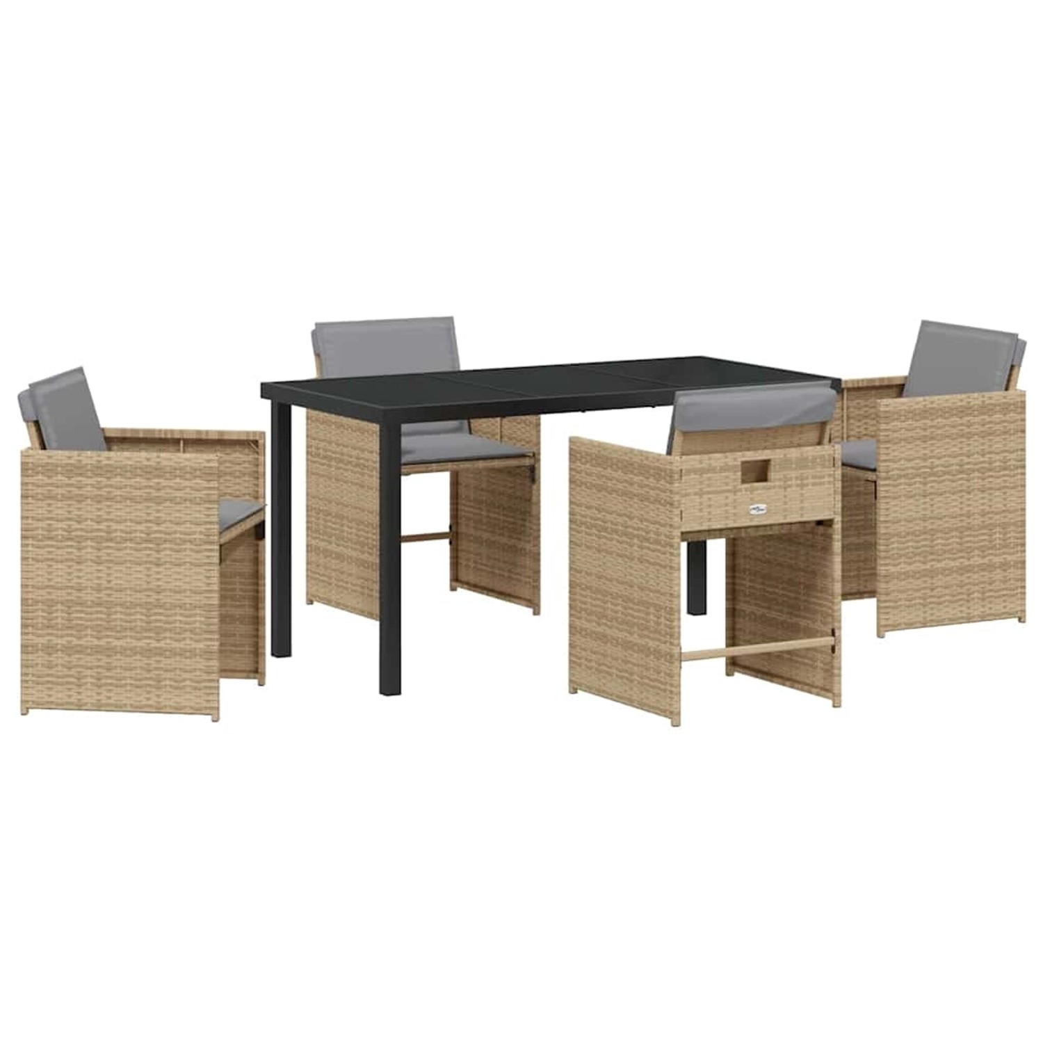 vidaXL Garten Essgruppe 5-Tlg Beige Poly Rattan 3380710 günstig online kaufen