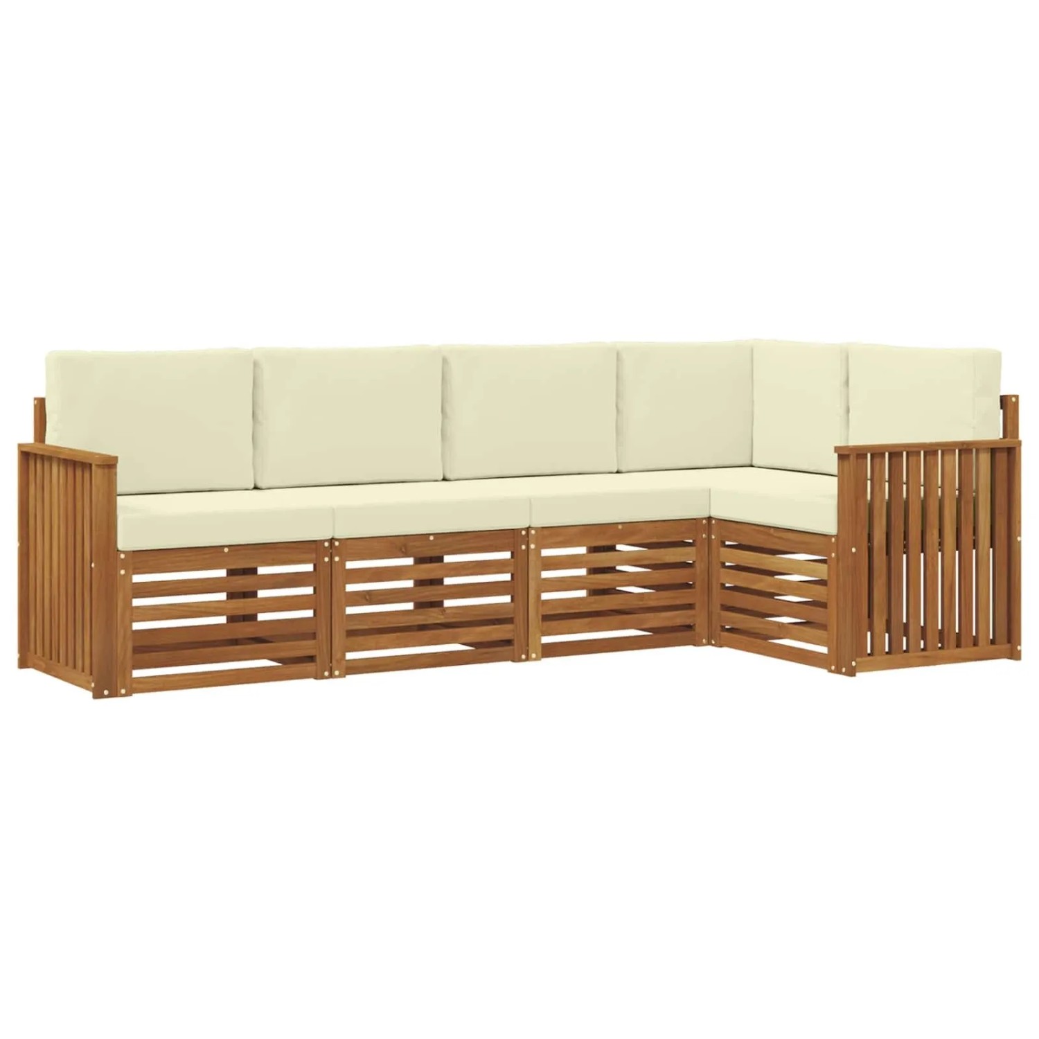 vidaXL Sofagarnituren 5 Tlg Natur und Creme Massivholz Akazie 3374805