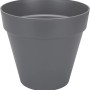 Anthrazitfarbener Elho Blumentopf Loft Urban Ø 40 cm mit Rollen.