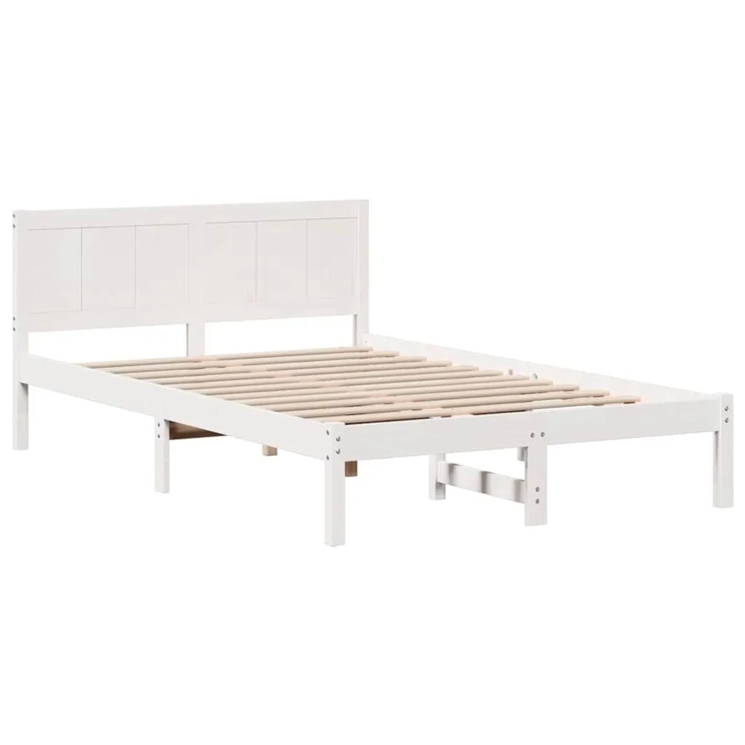 vidaXL Bettgestell Weiß 135 x 190 cm Massivholz Kiefer 872198 günstig online kaufen