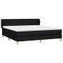 Schwarzes vidaXL Boxspringbett 180x200 cm mit Matratze und Stoffbezug.