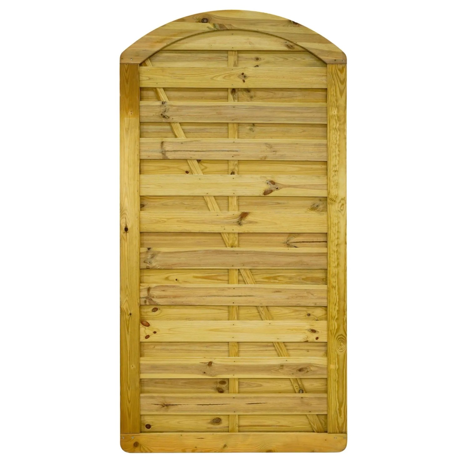 GartenLand Tor VARIO MASSIV Gebogen 100x195 cm Holzzaun Kiefer PEFC KDI Grün Massiver Rahmen 44x68 mm sehr Stabil
