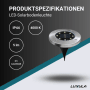 LUXULA Solar Bodenleuchte 6er-Set, Edelstahl/Schwarz, neutralweißes Licht, Gartenstrahler.