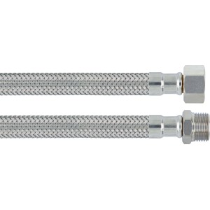 Flexibler Verbindungsschlauch aus Edelstahl, 100 mm lang, für Trinkwasserinstallation.