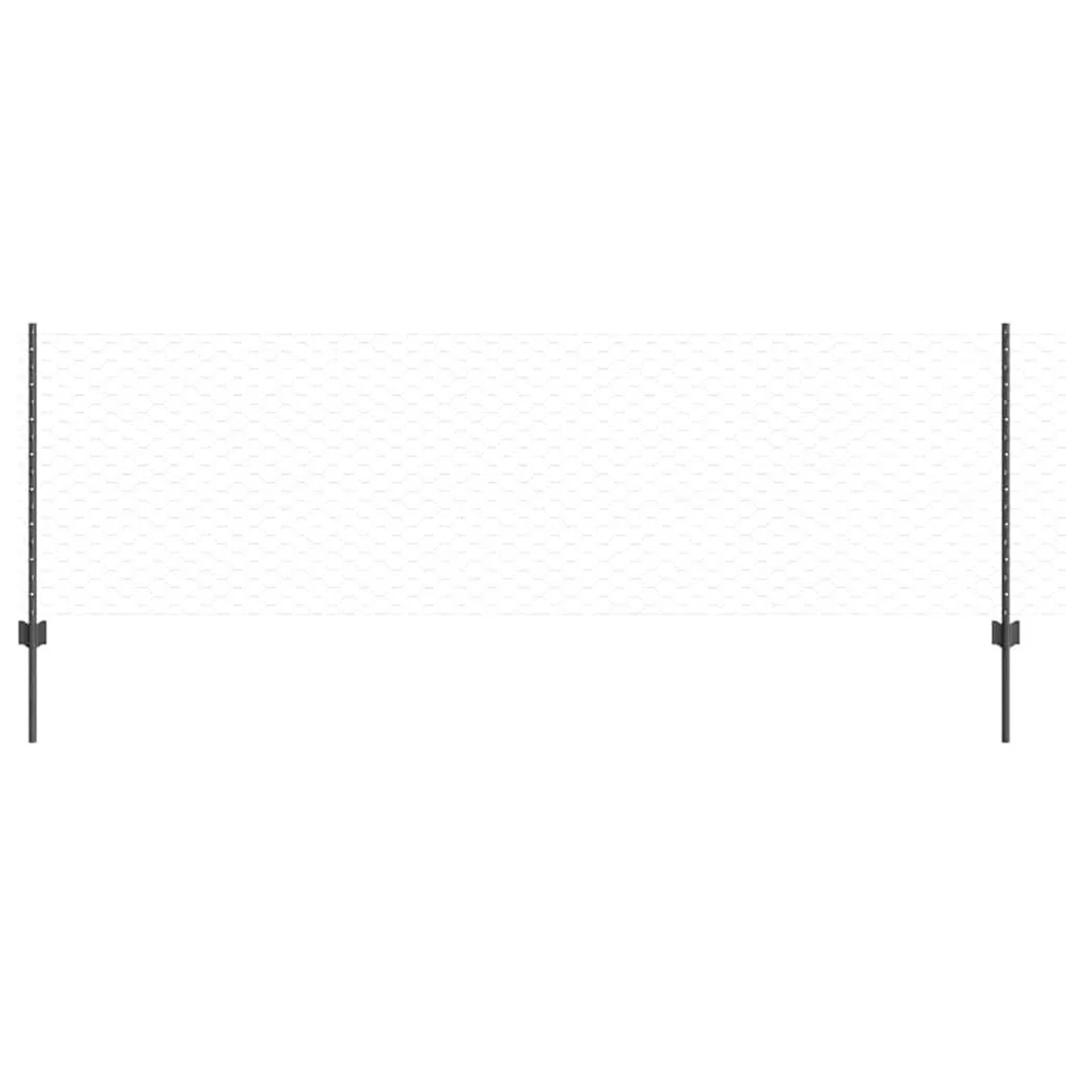 vidaXL Zaun mit Pfosten Grau 0,8 x 50 m Stahl und PVC 3336892