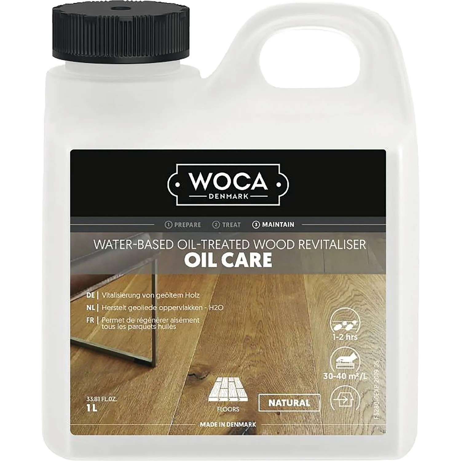 Woca Pflegeöl für Holzboden Zur Vitalisierung Oil Care 1, Weiß auf Wasserbasis