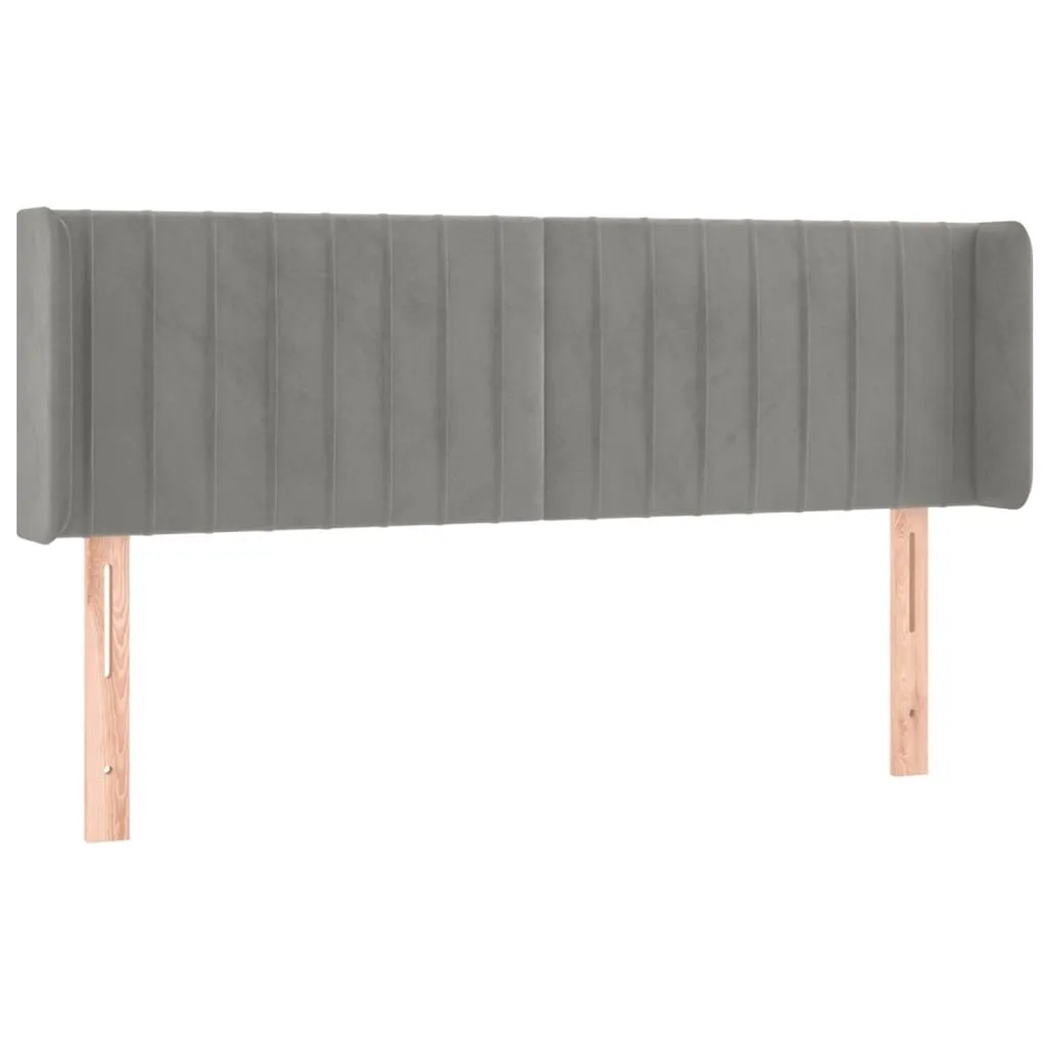 vidaXL Kopfteil mit Ohren Hellgrau 147x16x78/88 cm Samt 3119054