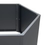 Detailansicht des sechseckigen Westmann Metall-Hochbeets Varia in Anthrazit, 100x100x77 cm.