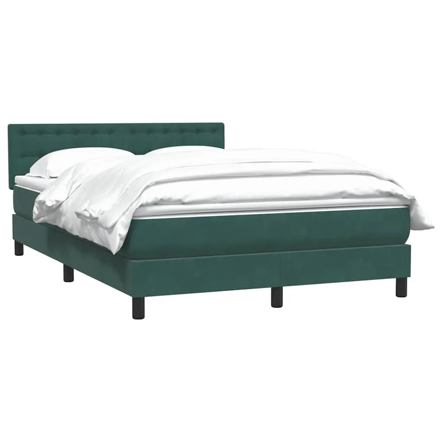 vidaXL Boxspringbett mit Matratze Dunkelgrün 160x220 cm Samt 3316650 günstig online kaufen