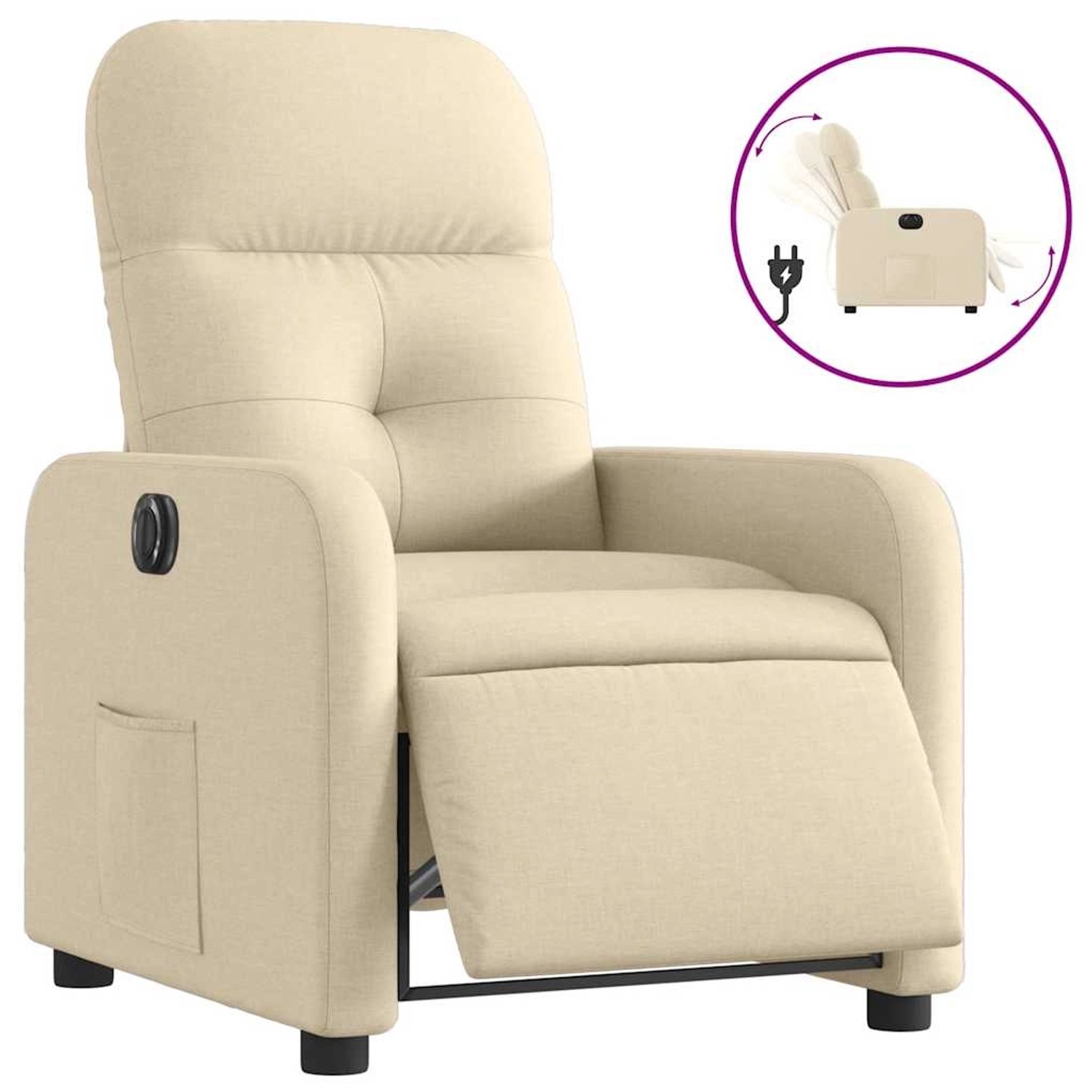 vidaXL Relaxsessel Elektrisch Creme Stoff 3206785 günstig online kaufen