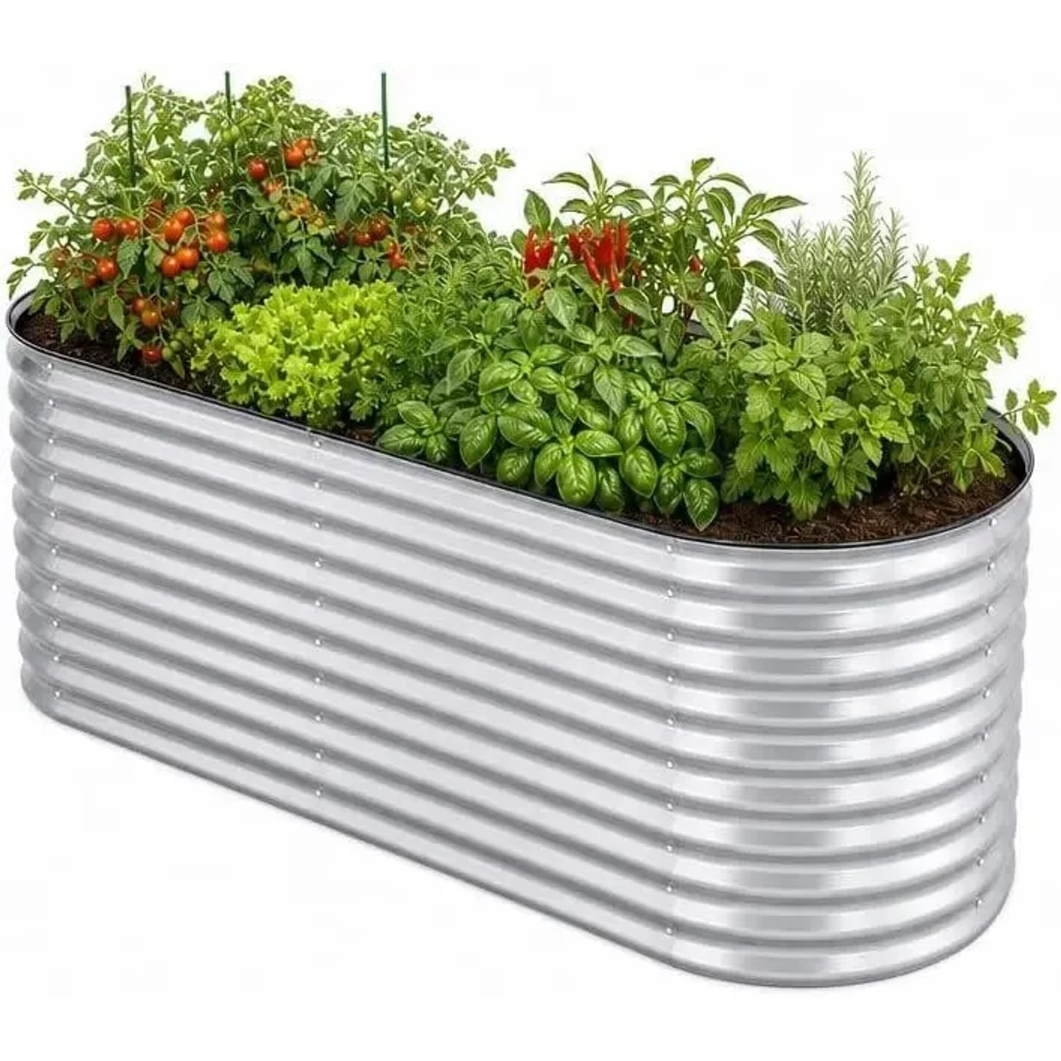 HomeLuxWorld Hochbeet Metall 160 x 80 x 80 cm Silber Verzinkter Stahl Wetterfest
