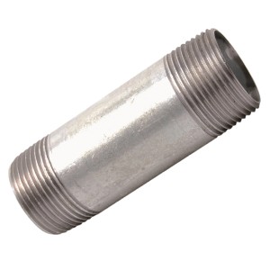 Verzinkter Kirchhoff Rohrdoppelnippel, 33,3 mm (1 AG) x 40 mm, für Temperguss-Fittings.