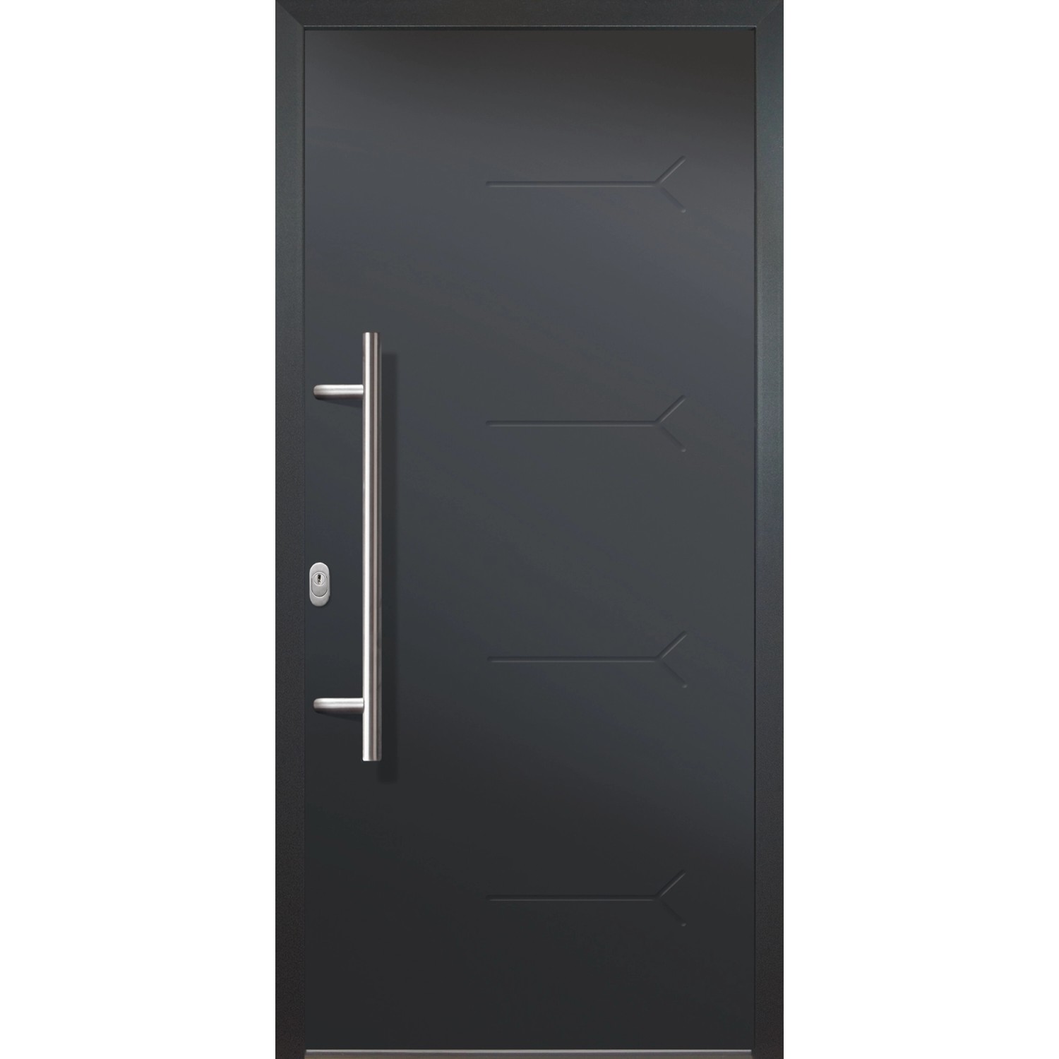 JM Meeth Haustür Novum Secura Modell 5 Titan 208 cm x 108 cm Anschlag Links