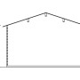 Skan Holz Gartenhaus Trondheim: Schemazeichnung mit Höhenangaben (264/202 cm).