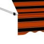 vidaXL Einziehbare Markise, orange-braun gestreift, 200 cm breit.