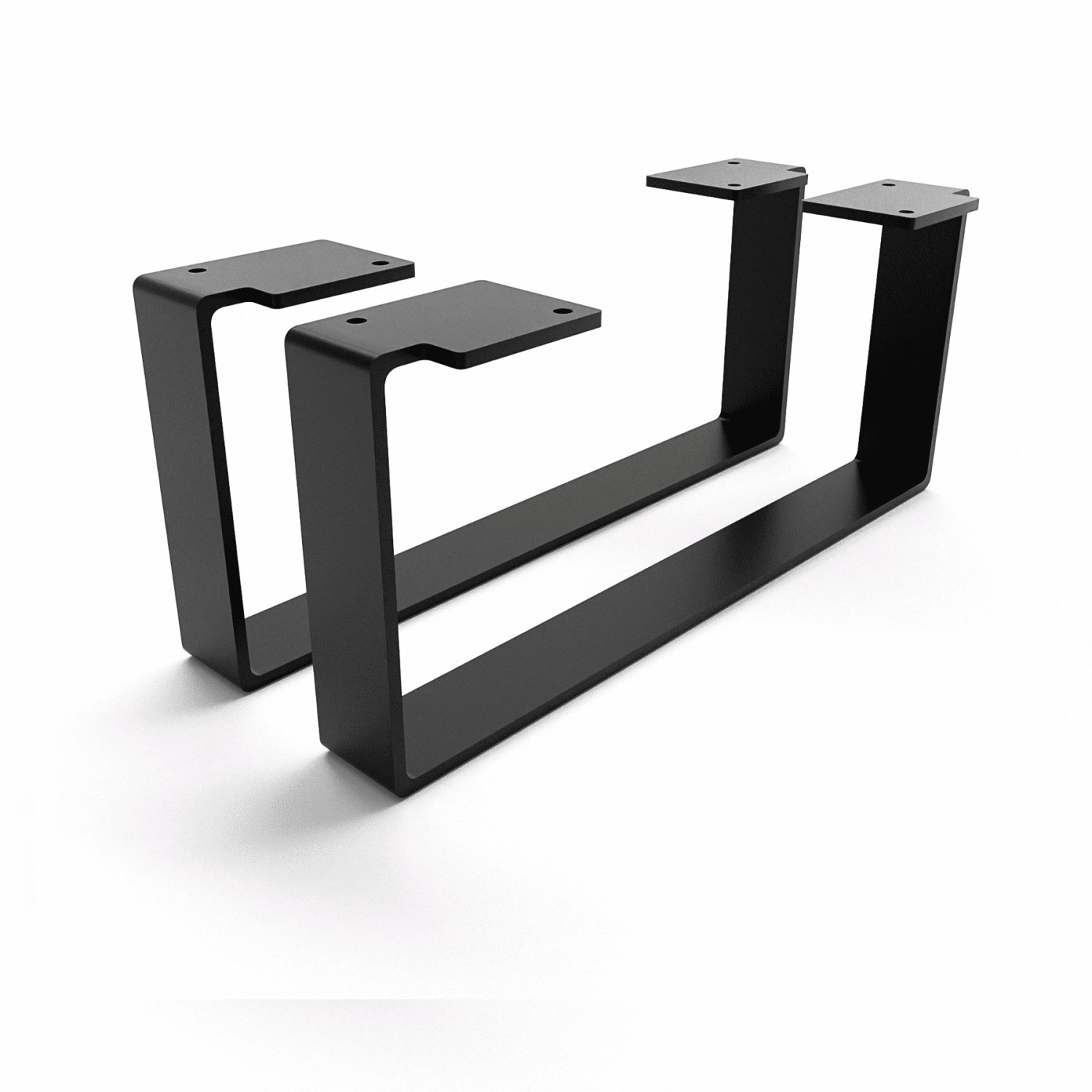 HEVVA Möbelfüße LUXEMBURG 15 cm Hoch 35 cm Tief 2er Set Schwarz