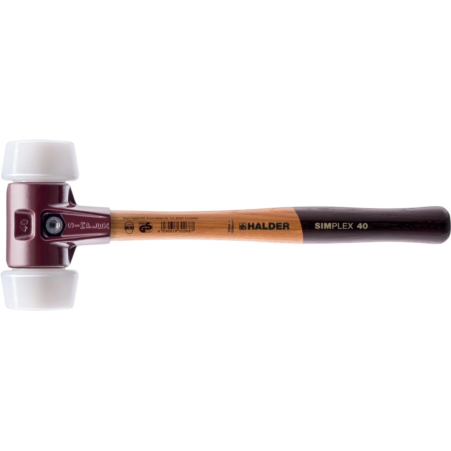 Halder Simplex Schonhammer Ø 50 40 mm Superplastik mit Tempergussgehäuse günstig online kaufen
