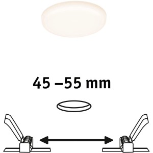 Paulmann LED Einbaupanel Veluna VariFit, rund, Ø 75mm, 4,5W, 3000K, Satin, flexibler Einbau