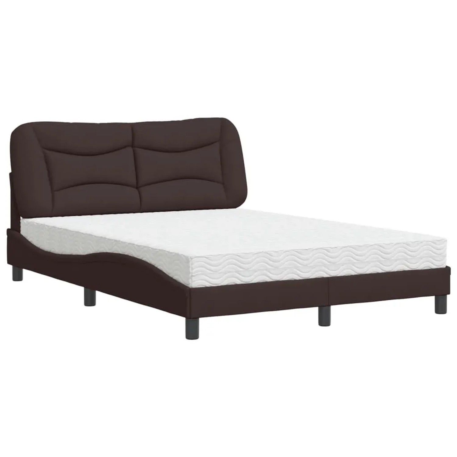 vidaXL Bett mit Matratze Hvar Dunkelbraun 120x200 cm Stoff 3208523