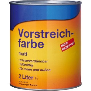 Dose Vorstreichfarbe, 2 Liter, für innen und außen. Grundierung mit hoher Füllkraft.