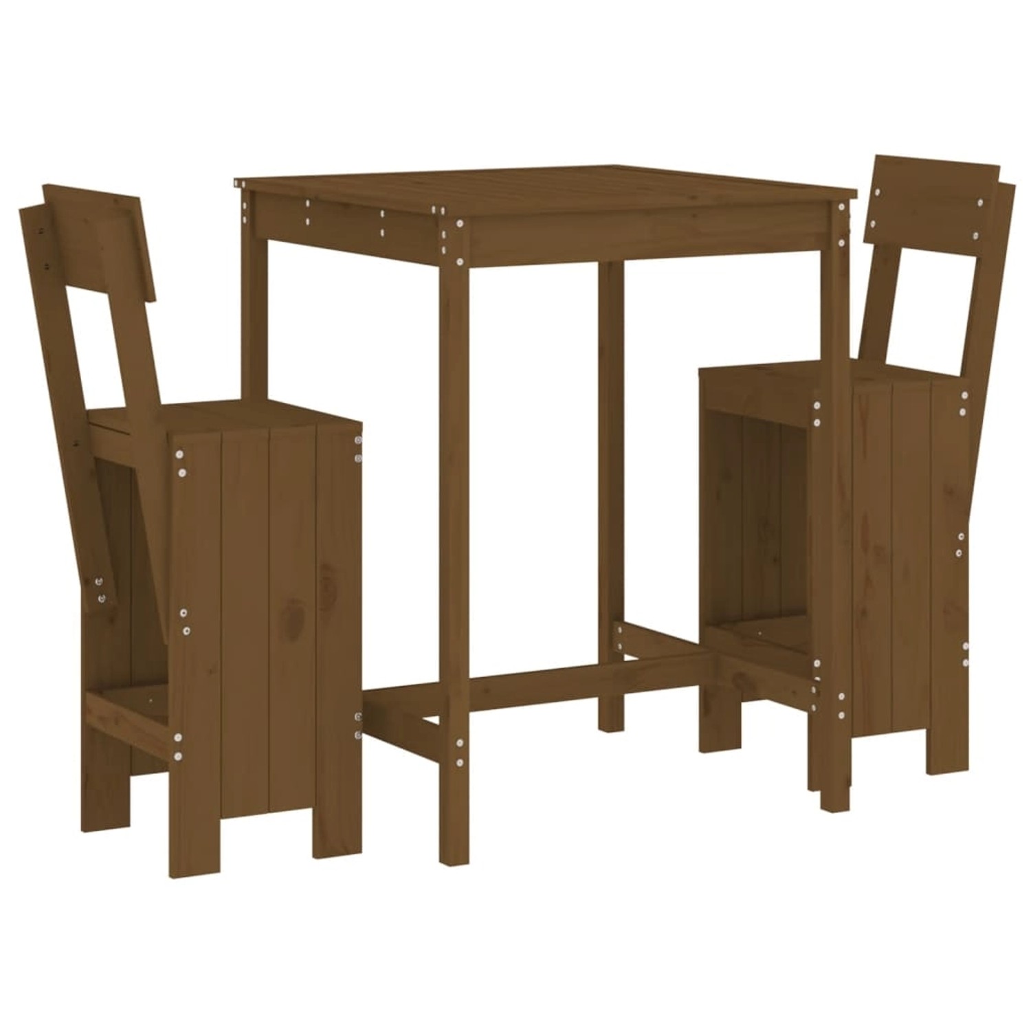 vidaXL 3-tlg Gartenbar-Set Honigbraun Massivholz Kiefer Modell 1