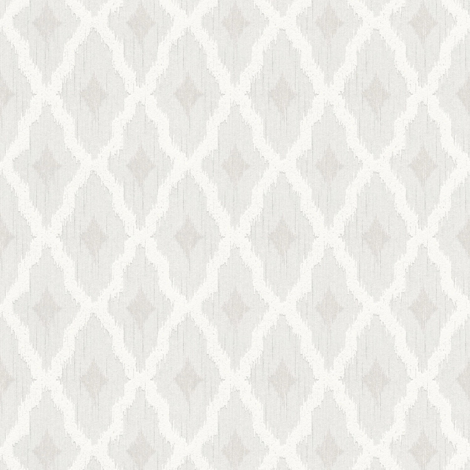 Bricoflor Textil Vliestapete mit Rautenmuster Elegante Tapete mit Rauten in Weiß Grau Edle Vlies Textiltapete Ideal für Schlafzimmer und Wohnzimmer