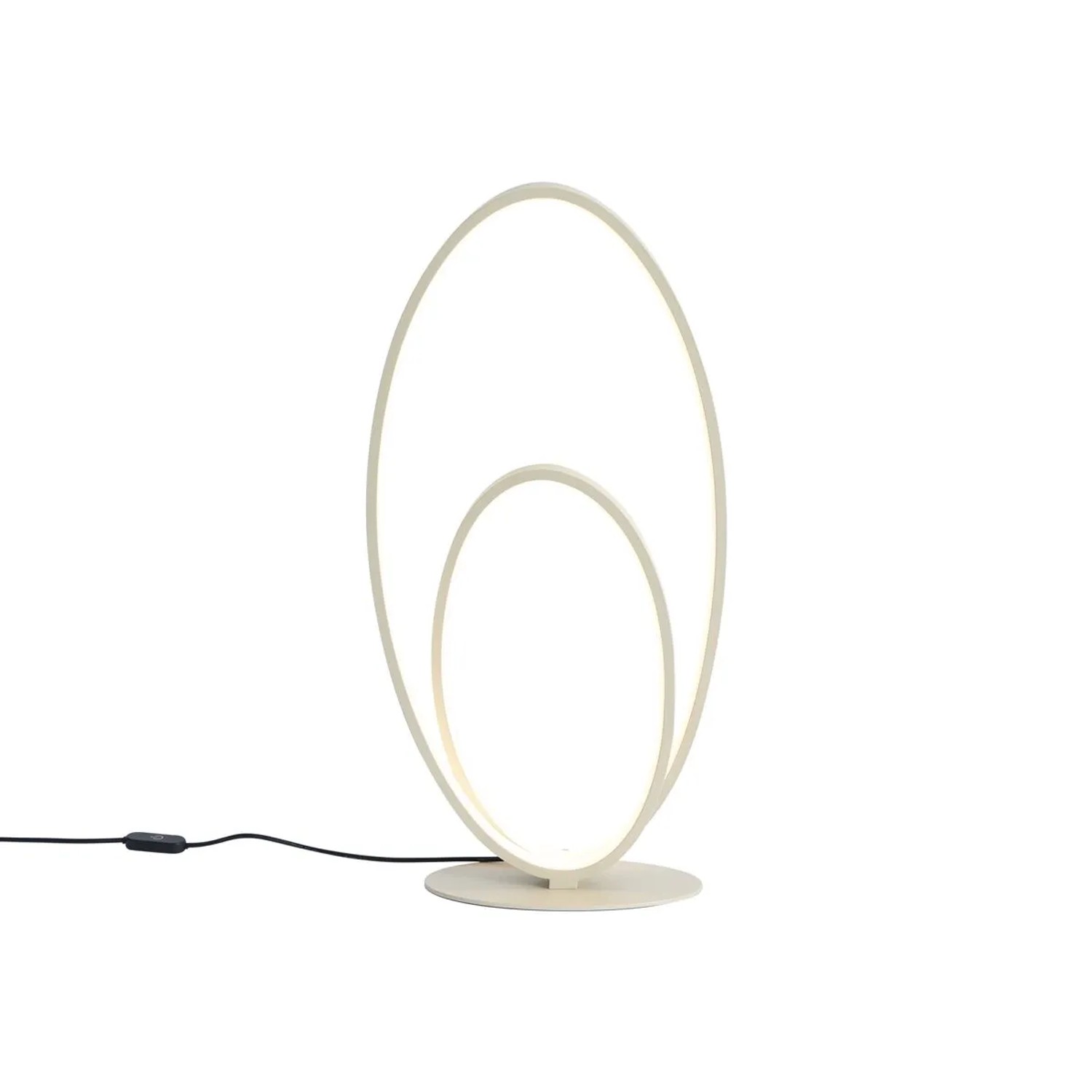QAZQA Design Tischleuchte Beige inkl  LED 3 Stufen Dimmbar Boomerang