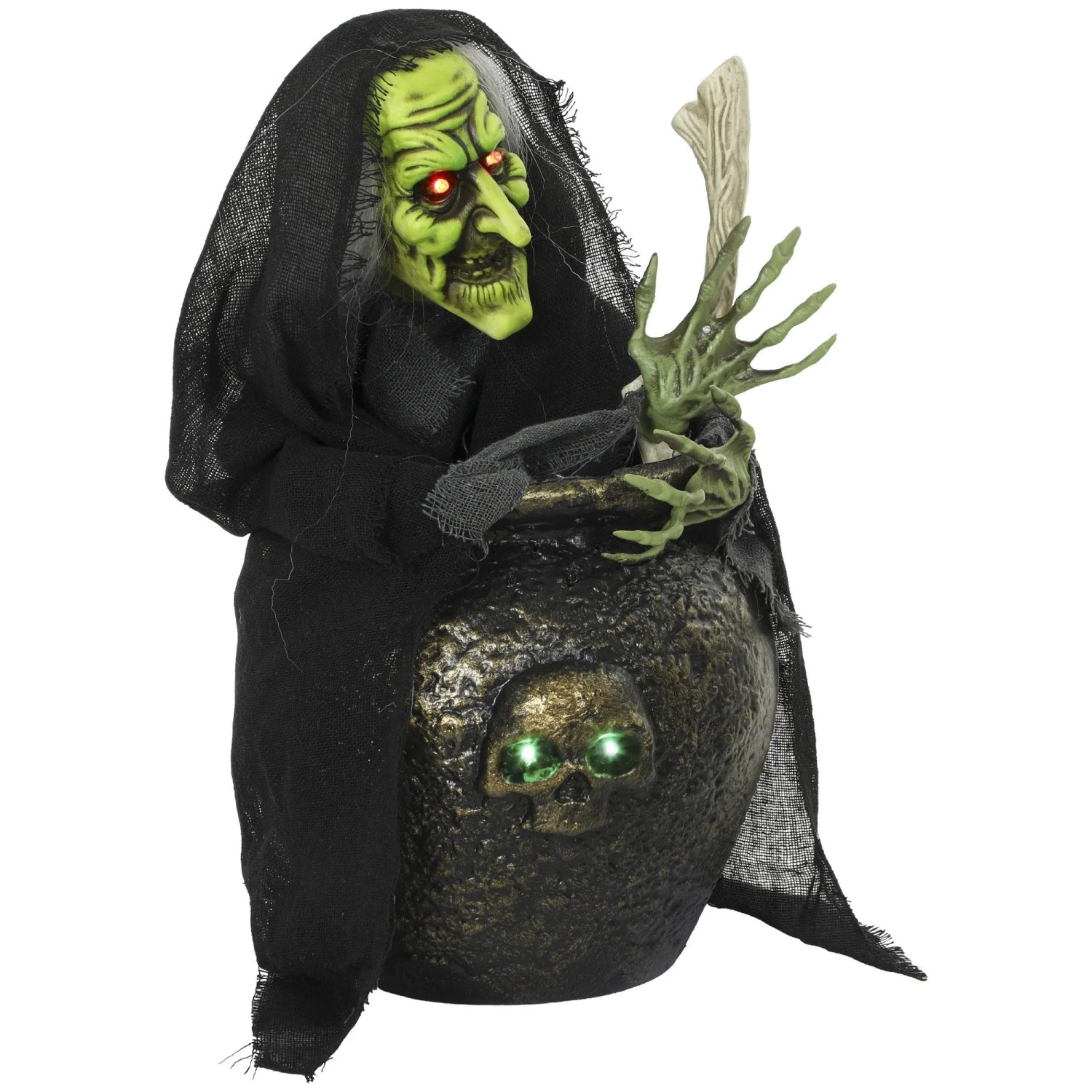 HOMCOM Animierte Halloween-Dekoration Metall Polyester 27 x 28 x 47 cm Schwarz