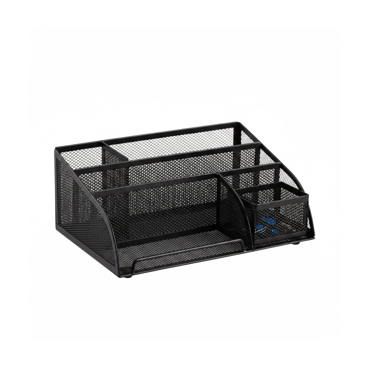 Relaxdays Schreibtischorganizer Metall Schwarz Rutschfest 10,5 cm x 25,5 cm x 18 cm