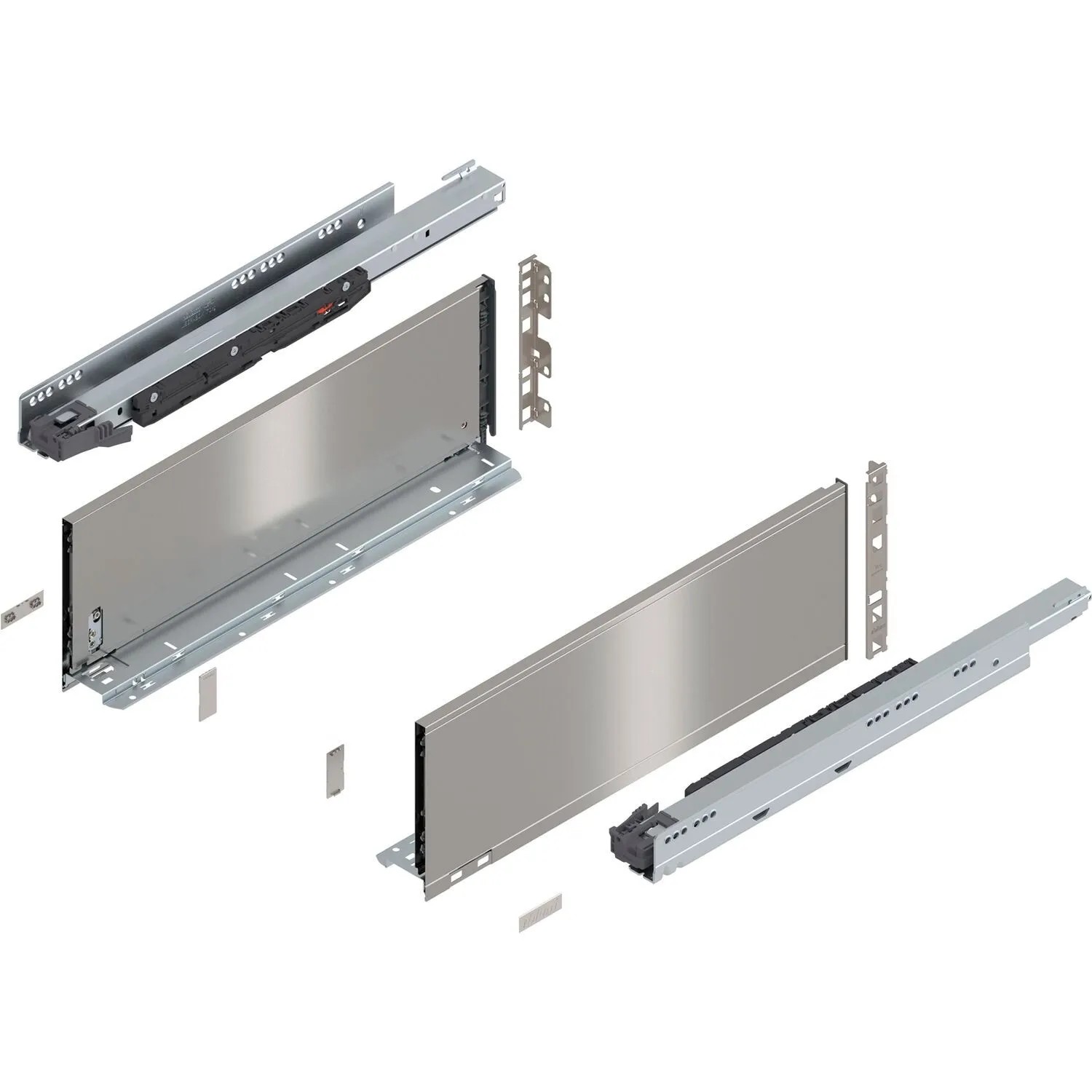 Blum Legrabox Pure Set Höhe C Tip-On Vollauszug 500 mm 70 kg Inox 1 Paar