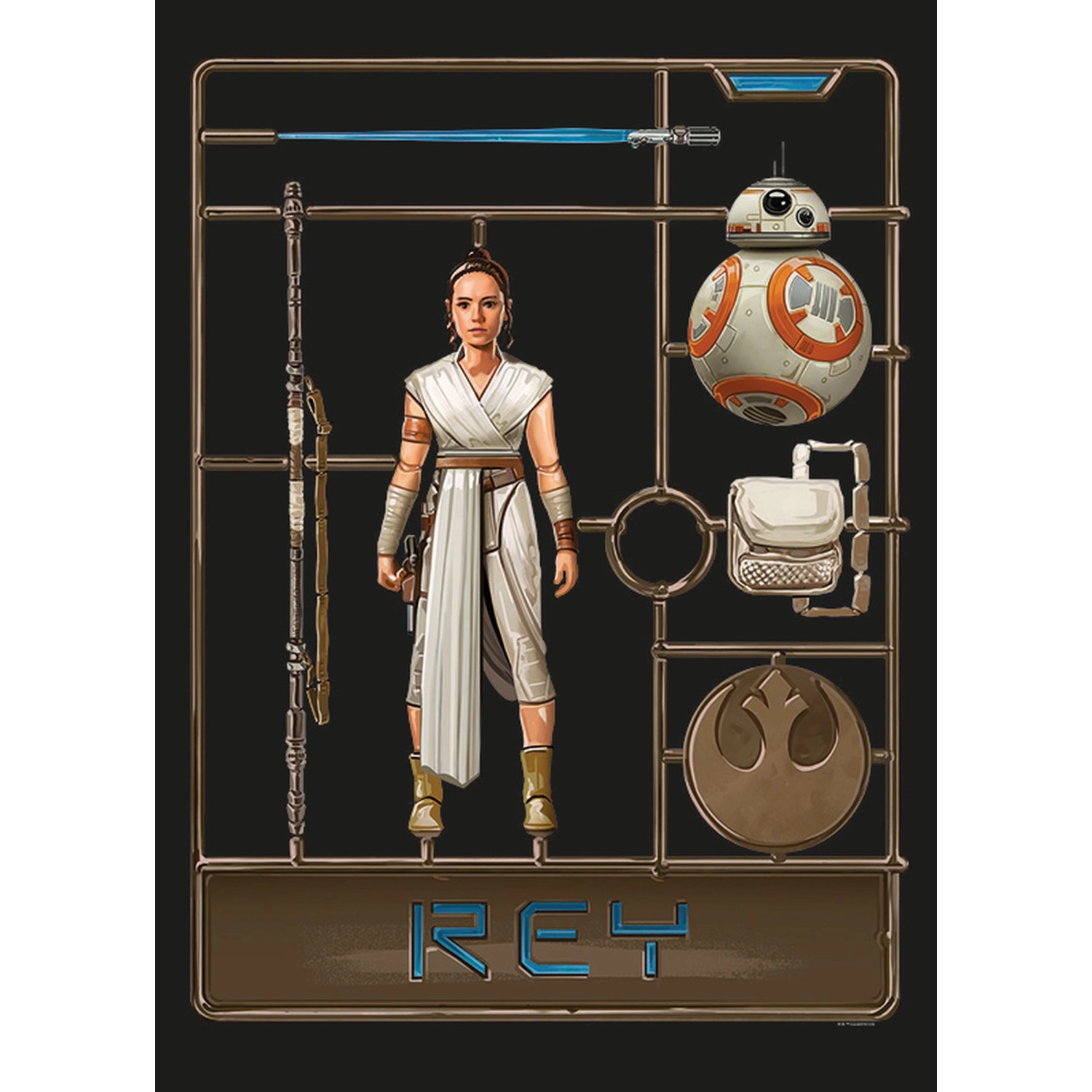 Disney Poster Star Wars Rey Braun 50 x 70 cm 610283 günstig online kaufen