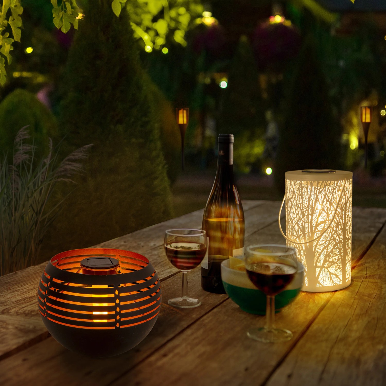 Näve Solar Tischleuchte LED 16 cm Warmweiß Flammeneffekt kaufen bei OBI