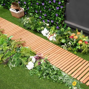 Costway Rollweg aus Holz, 245x55 cm, braun, für Gartenhäuser.