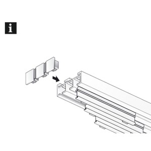 Gardinia Endstücke für 3-läufige Flächenvorhangschiene in Silber, 2er-Pack.