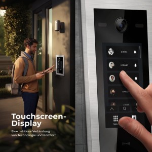 Balter EVO HD Touch Video Türsprechanlage Touchscreen RFID Zweifamilienhaus 2x 7 Zoll Monitor Silber Schwarz