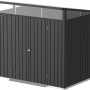 Duramax Metallgerätehaus Palladium 8x6 in Anthrazit mit Pultdach und Doppeltür.