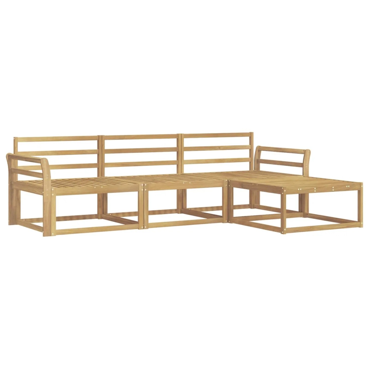 vidaXL Outdoor-Sofagarnitur 4 Stk Weiß 254 x 162,5 x 73 cm 3386268