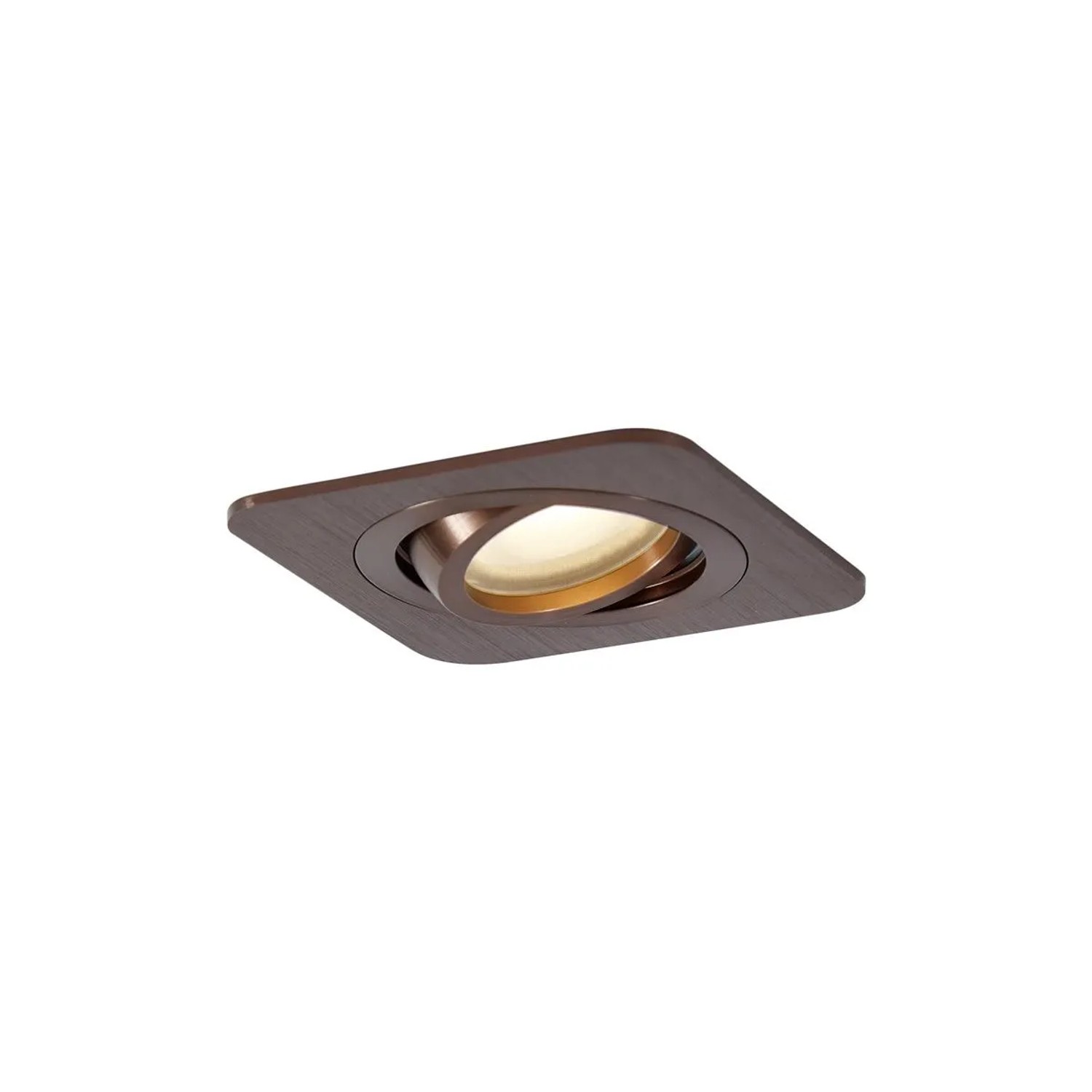 Qazqa Abgerundeter Einbaustrahler Dunkelbronze GU10 50mm Verstellbar IP44 Alberto