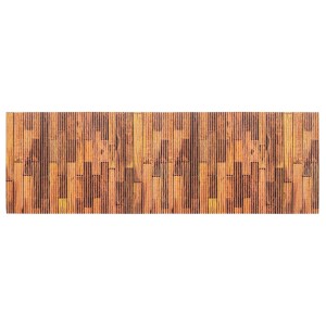 Mehrfarbige Wenko Badematte Lambris (65x200 cm) in Holzoptik aus Kunststoff.