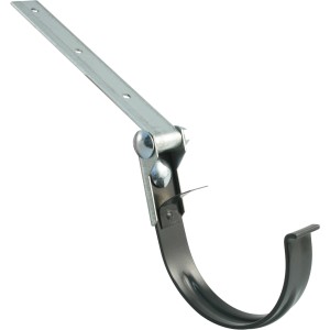 Verstellbares Marley Dachrinnen-Eisen RG 100 in Anthrazit zur flexiblen Montage von Kunststoff-Dachrinnen.